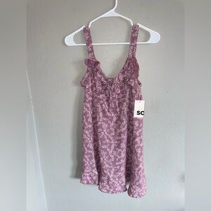 Floral Purple Sleeveless Dress